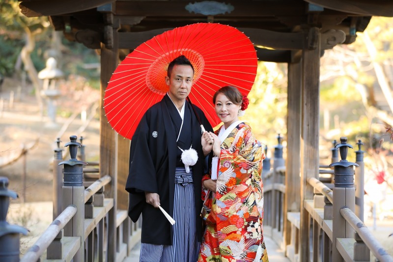 相合傘で撮りました