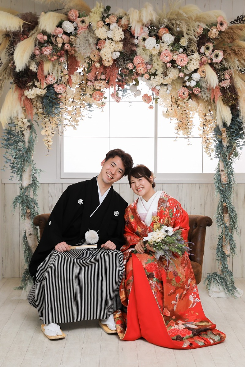 二人で座りショット