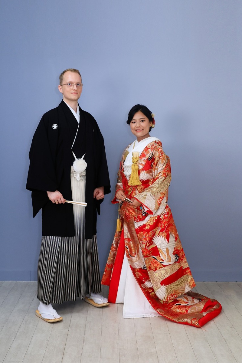 色打掛での写真撮影