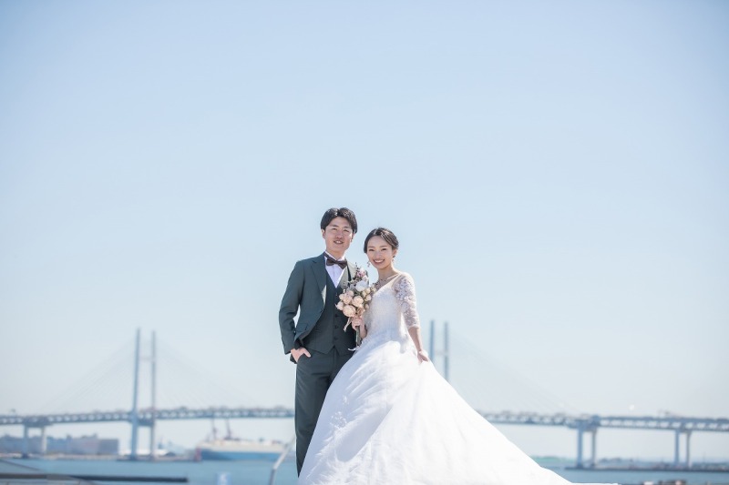 横浜ベイブリッジをバックに♪