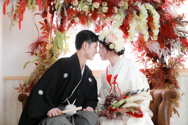 おでこをあわせて