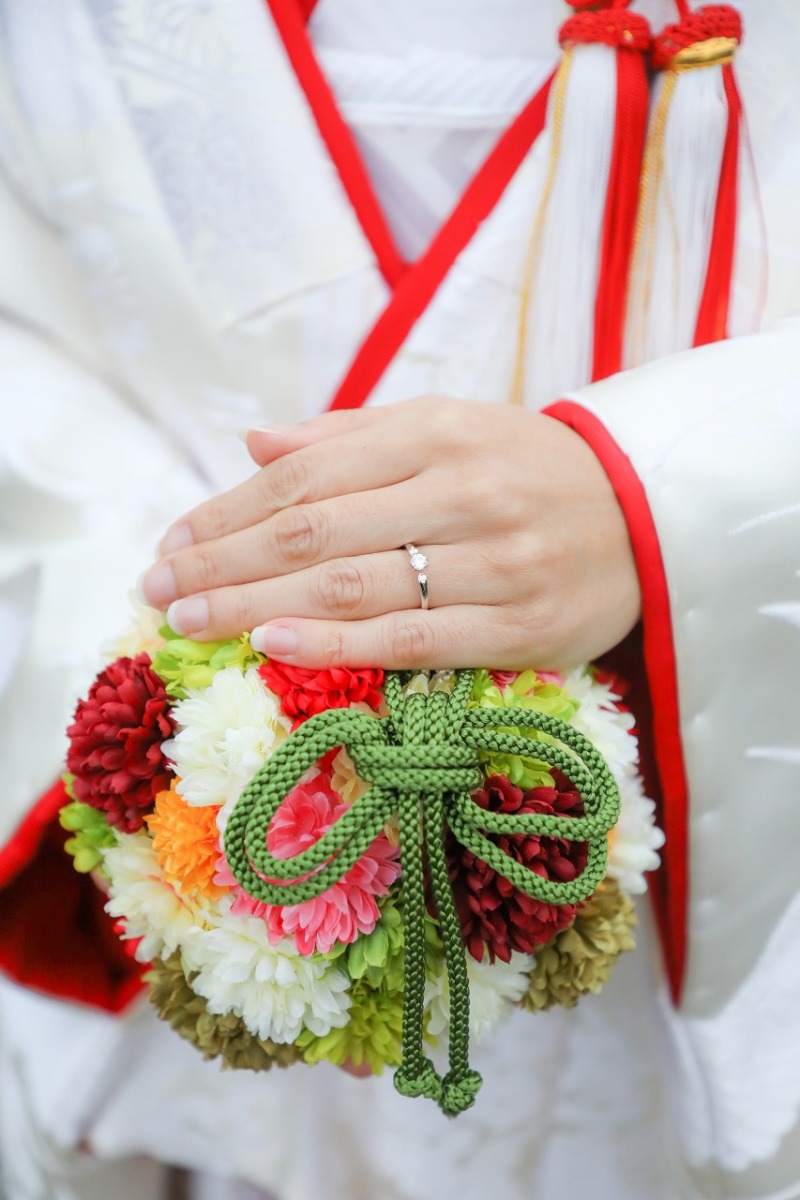 ボールブーケと指輪♡