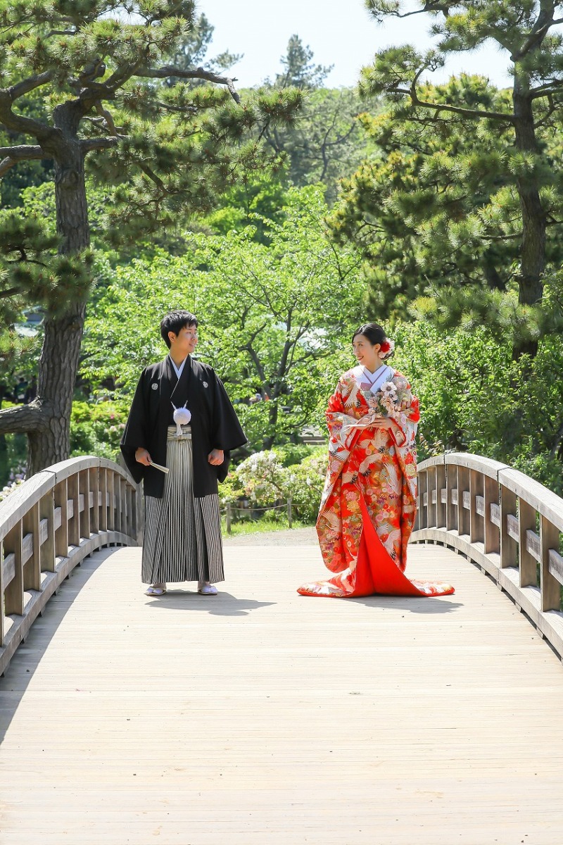 勧進橋の上で！