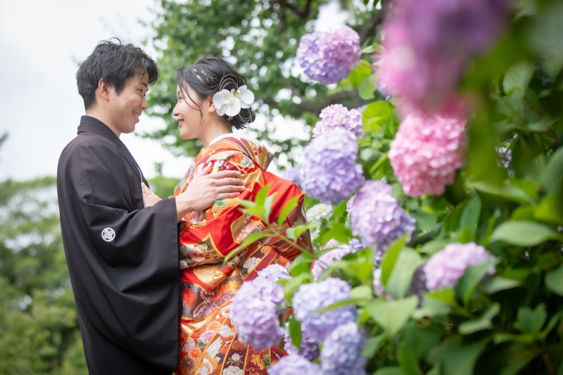 華雅苑 横浜店_初夏と雨天の三渓園(紫陽花・花菖蒲)