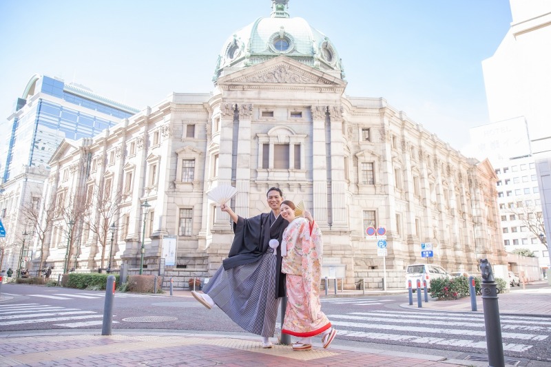 【フォトレイト限定★2月撮影対象】開港or馬車道+スタジオ★和装弐点《衣装追加料金なし・申請料・移動費・データ100カット付き》
