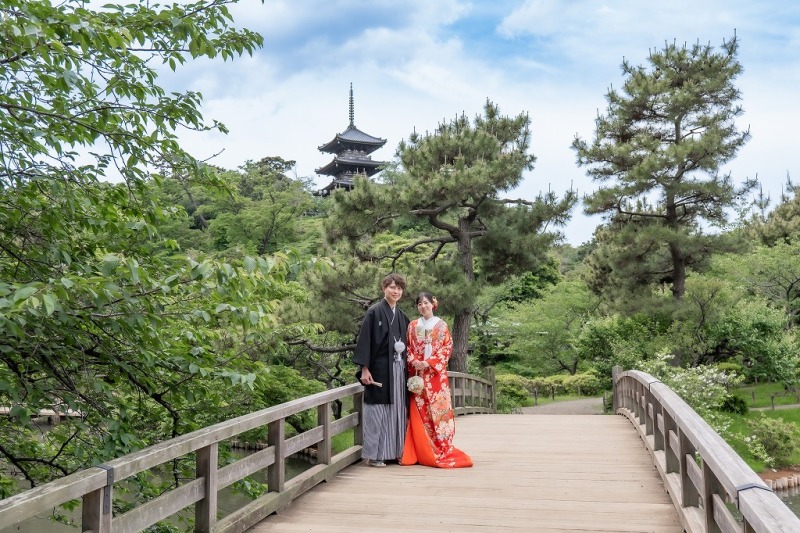 【4/6～5/10撮影★新緑割】三渓園+スタジオ★和装弐点プラン《衣装追加料金なし・申請料・移動費・データ230カット付き！》