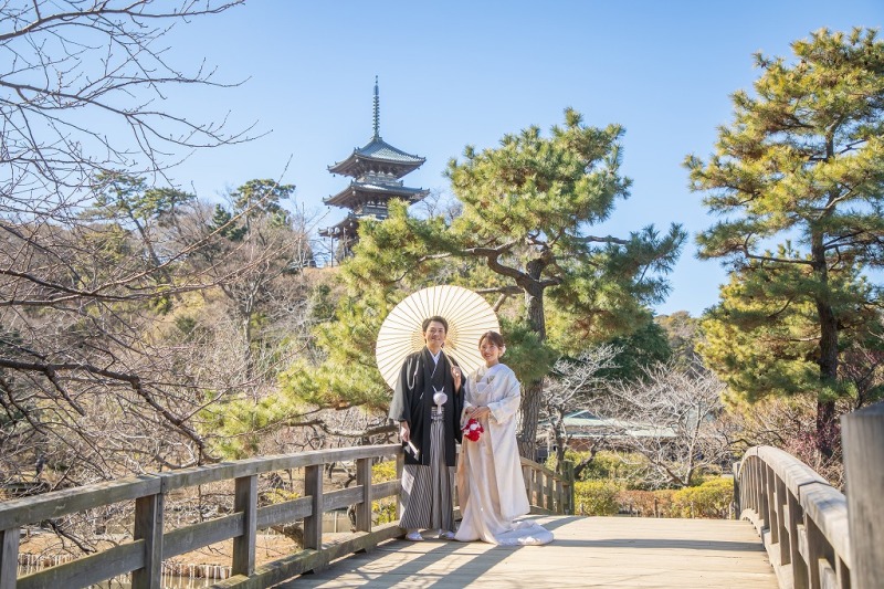 【早割★12/16~1/31撮影】三渓園+スタジオ★和装弐点プラン《衣装追加料金なし・申請料・移動費・データ230カット付き!》