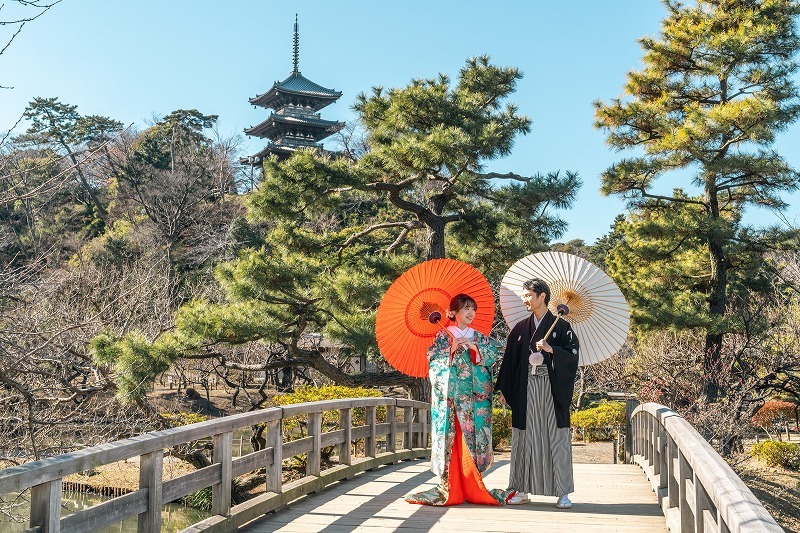 【早割★12/16~1/31撮影】和洋ロケ(三渓園+城ヶ島)弐点プラン《衣装追加料金なし・申請料・移動費・データ210枚》