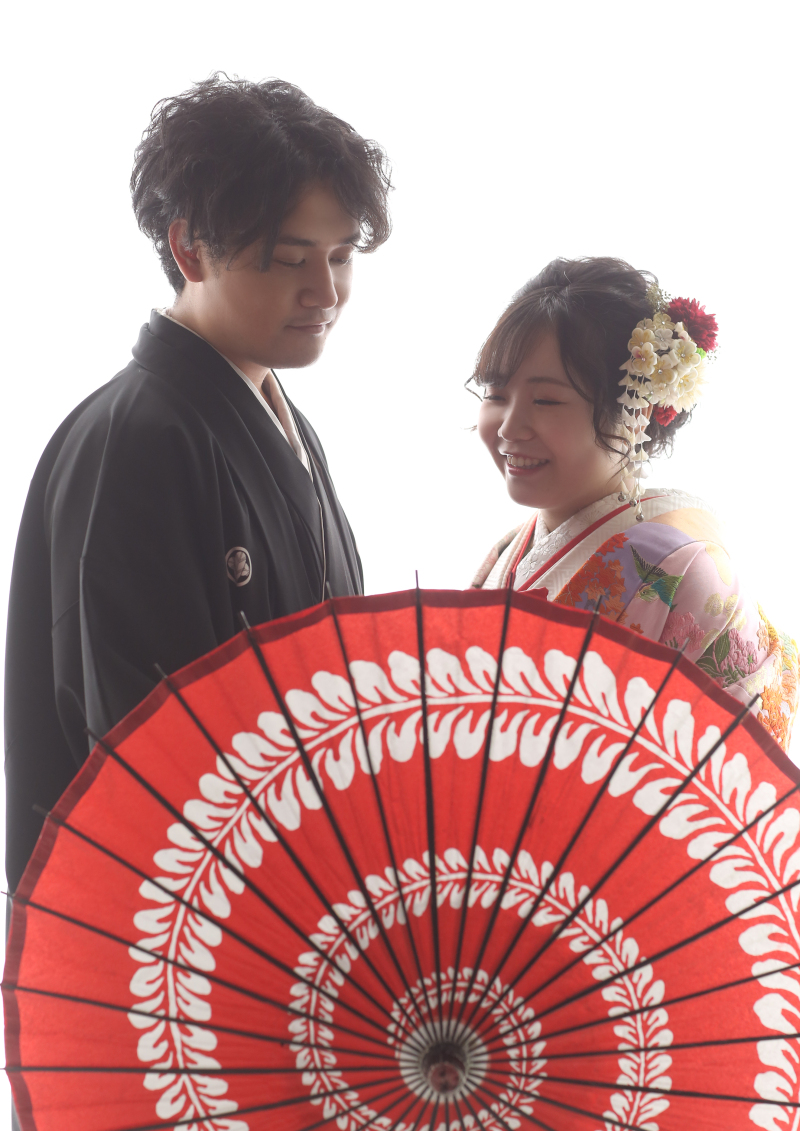 和傘で雰囲気のある写真に!
