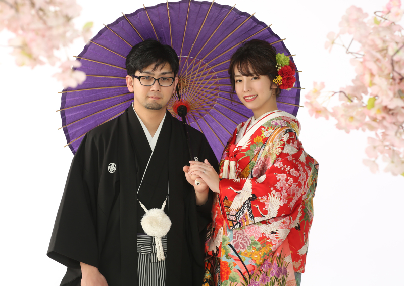 和装と桜が映える♪