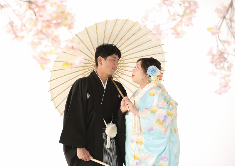 桜と一緒に撮影♪