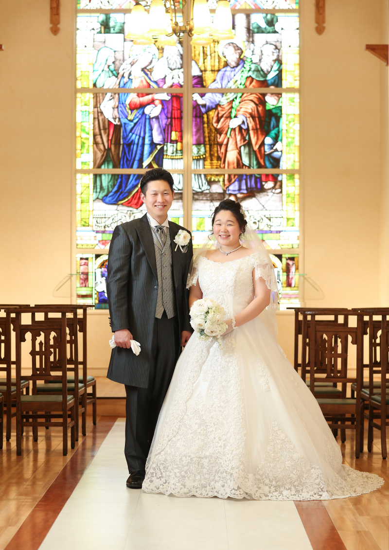 チャペルで結婚式風に!