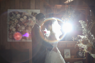 ウェディングドレスで撮影！