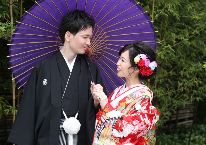竹林の中で!