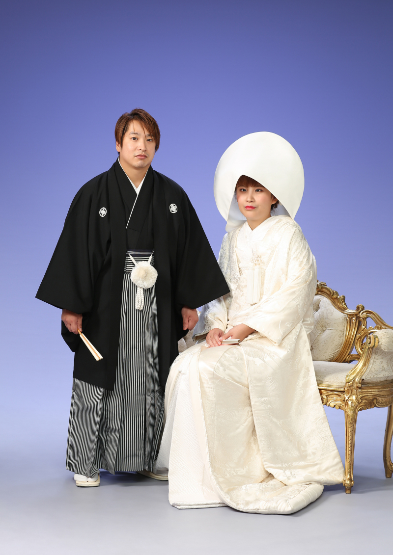 綿帽子を被って…