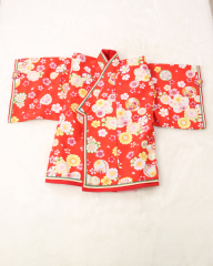ワンタッチ和装　女の子80cm　赤