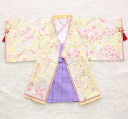 ワンタッチ和装　女の子80cm　クリーム