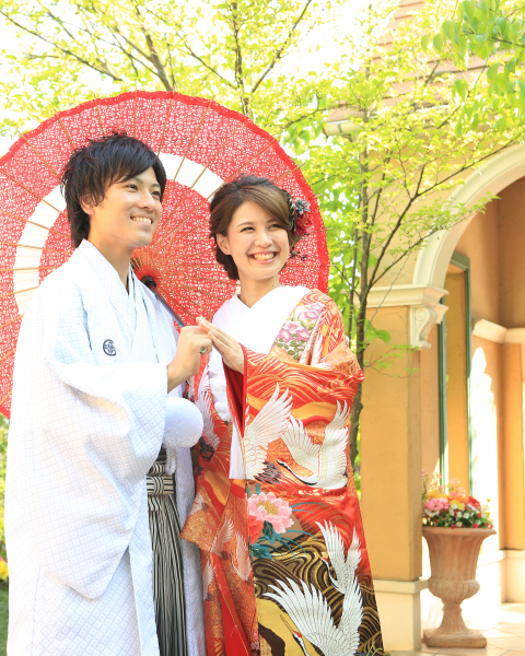 お二人で相合傘♪