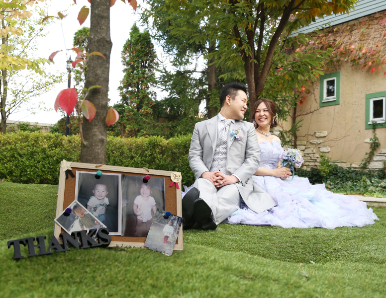 おふたりの幼少写真と一緒に♪