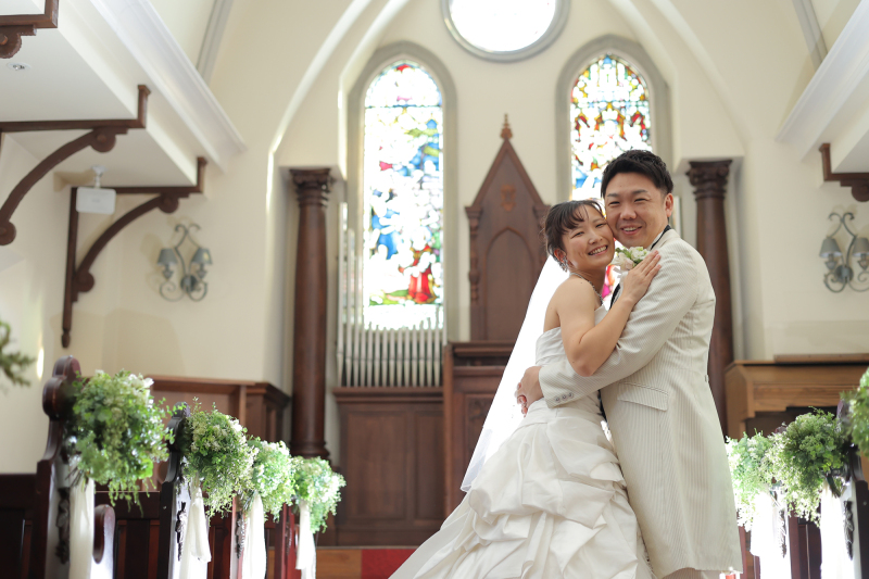 ウエディングドレスはチャペルで撮影
