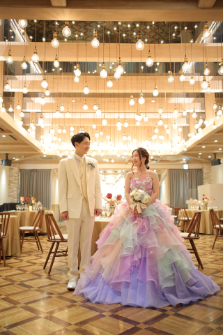 【こだわりドレスで撮影】カラードレス×タキシード