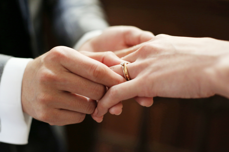 指輪交換シーンです