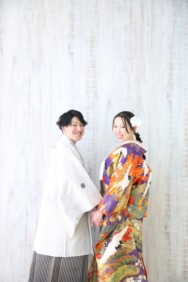 スタジオで和装撮影