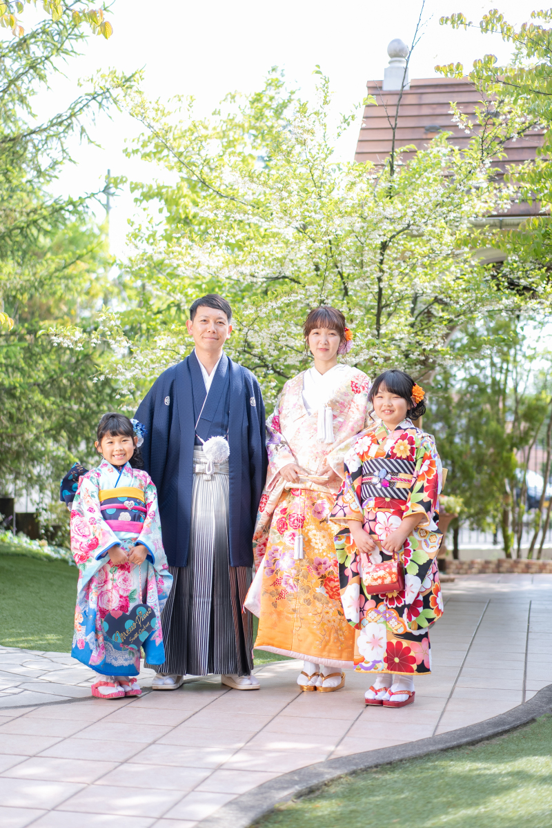 全身の写真も広いガーデンで撮影可能！