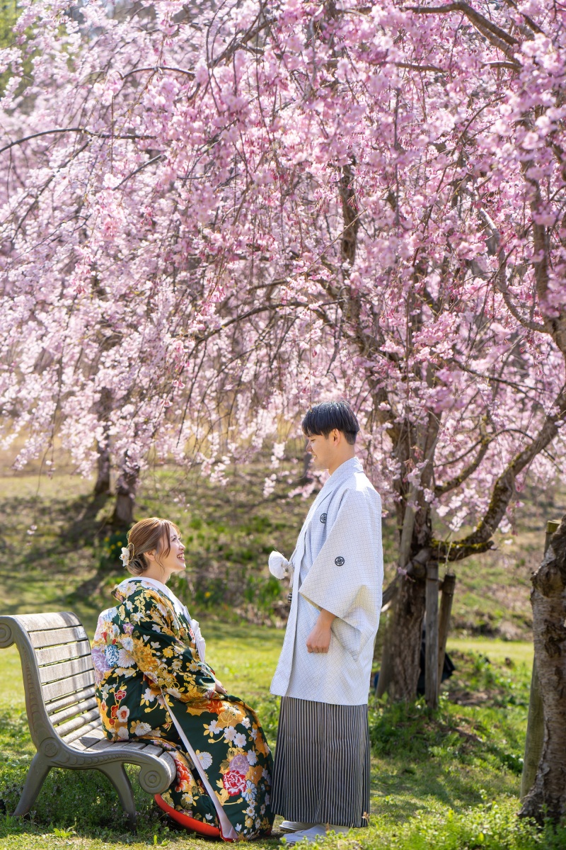 【旧長岡市内◆桜出張ロケーション&times;和装】季節限定桜ロケ―ション撮影プラン【六切写真台紙付】