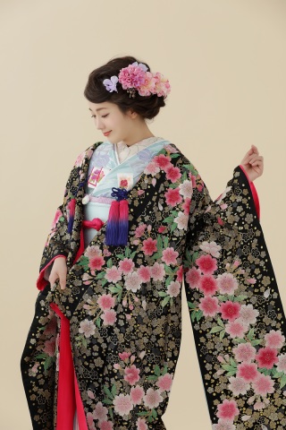 B2黒地桜華爛漫