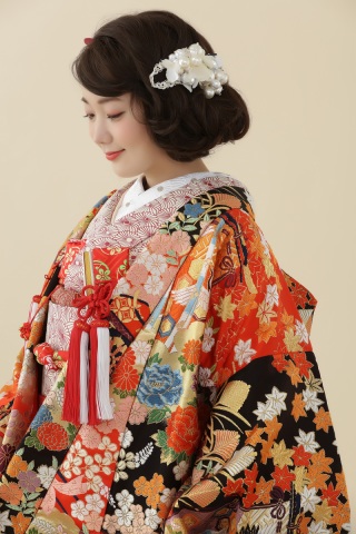 H15朱地楓几帳御所車