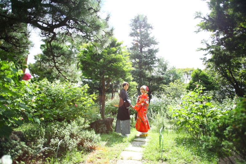 緑の中での撮影