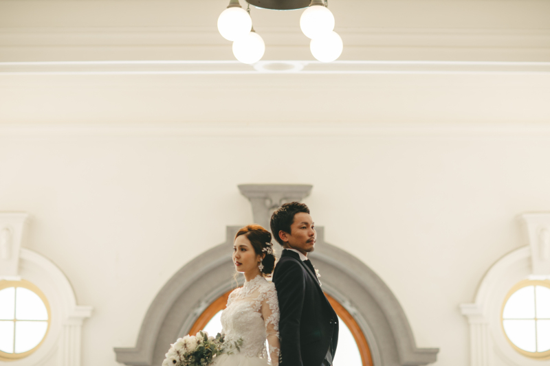 建物のデザインを活かした撮影も