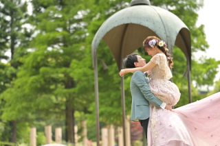 ディズニードレスでお洒落に撮影を♡