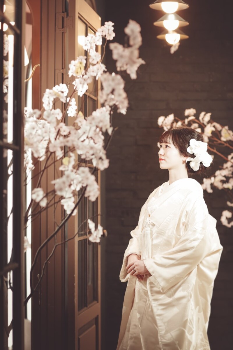 和装と桜