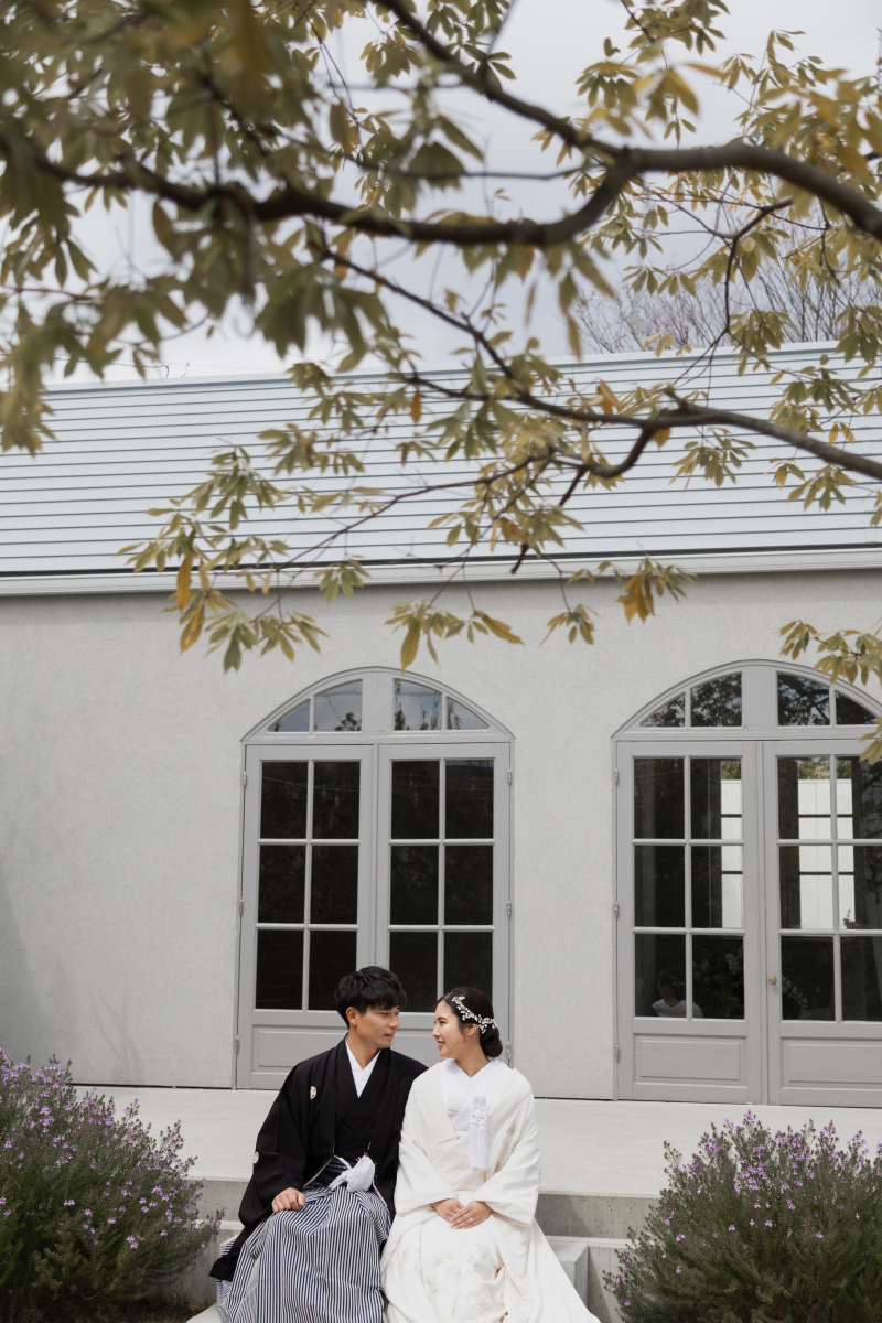 和装でガーデン撮影