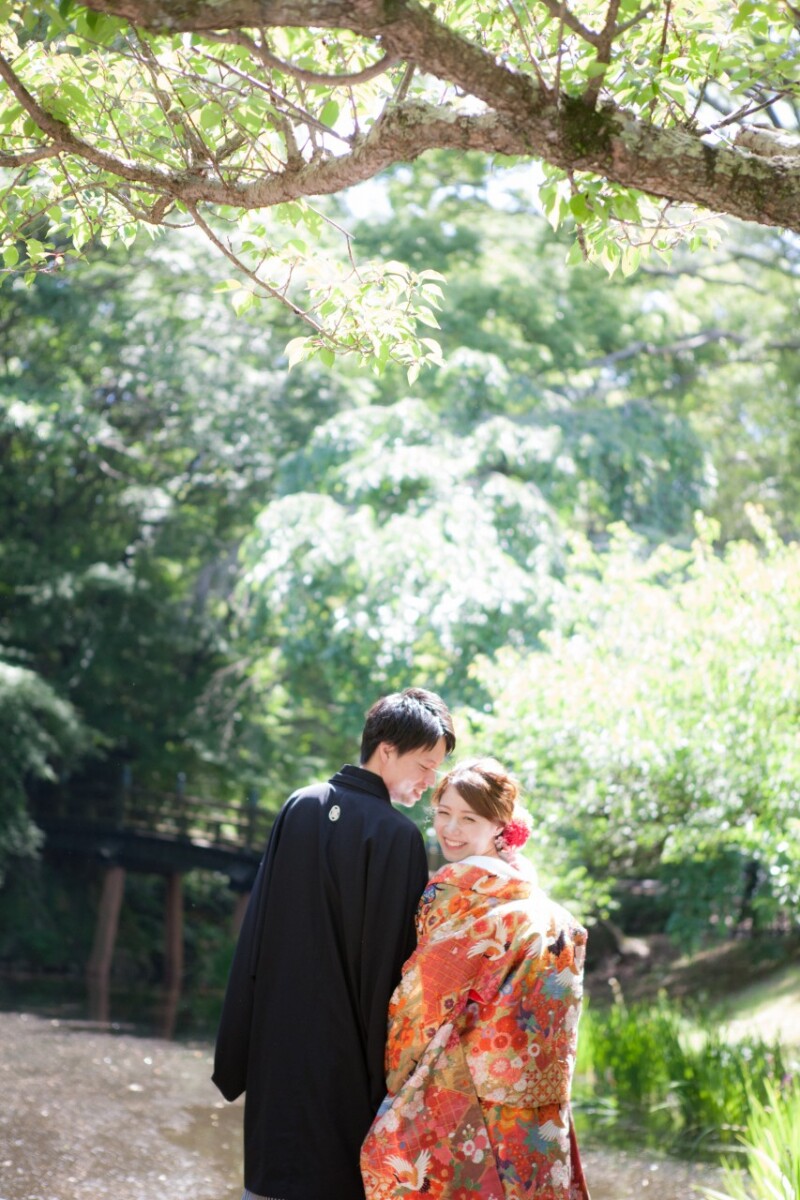 公園の中は日本らしい風景も多く和装にぴったり！