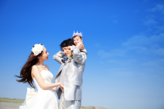 家族で一緒に夏のファミリーフォトウェディング♪サマーキャンペーン☆