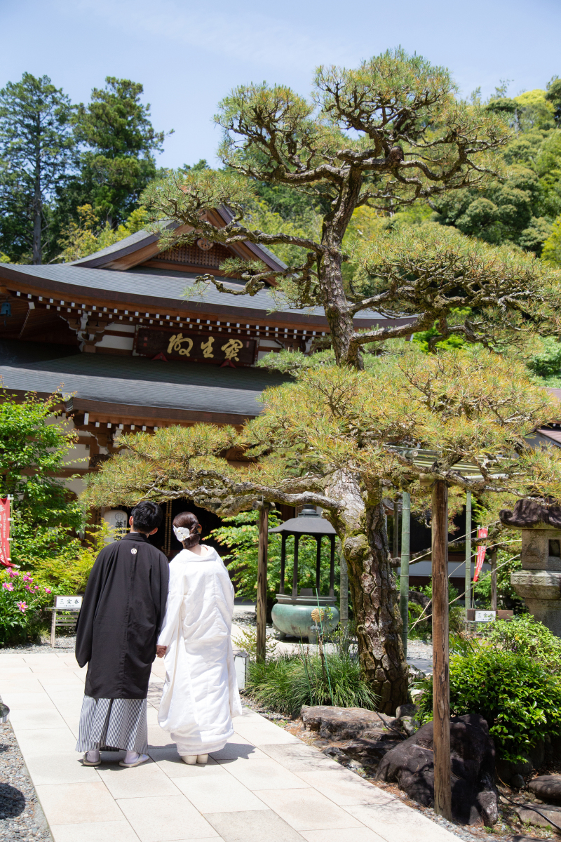 神社・新緑・白無垢での撮影は、ベストマッチ♪