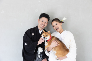 愛犬と一緒にフォトウェディング♪