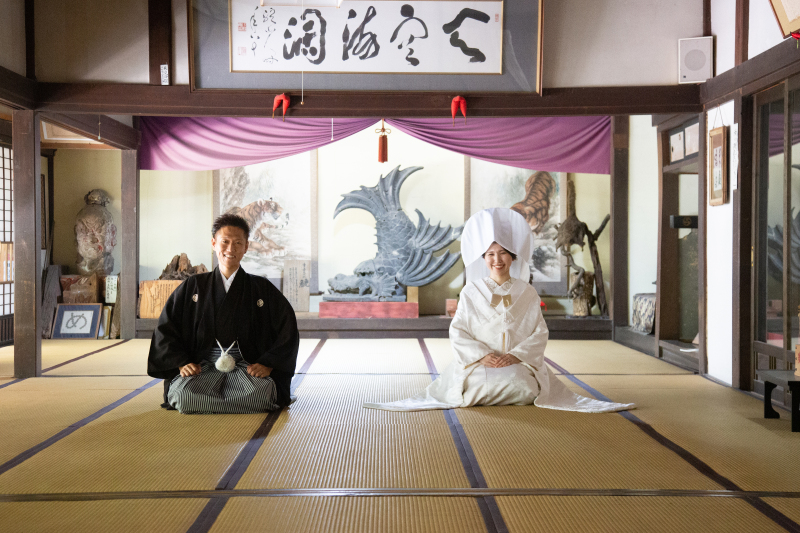 綿帽子の新婦様もとっても素敵☆