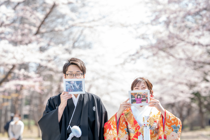 桜でフォトウェディング・前撮り