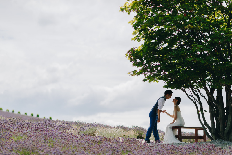 木の下でロマンチックに...