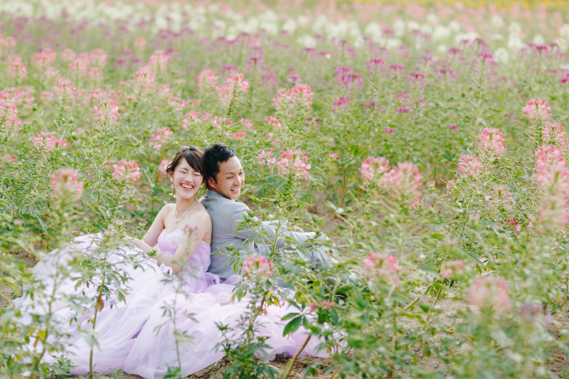 お花に囲まれて