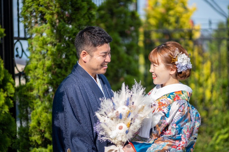 北海道で和装ロケーション&チャペルフォトウェディング