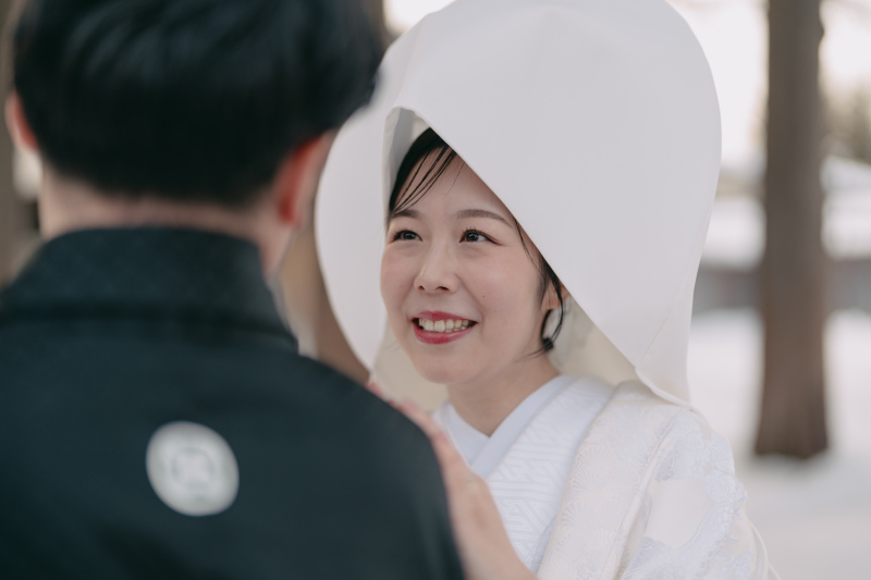 白無垢 鶴に扇面