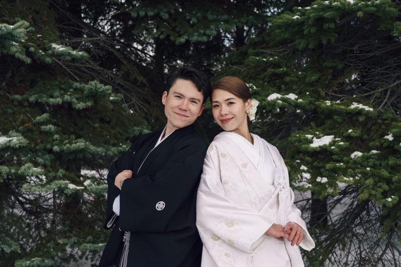 札幌で冬の和装フォトウェディング