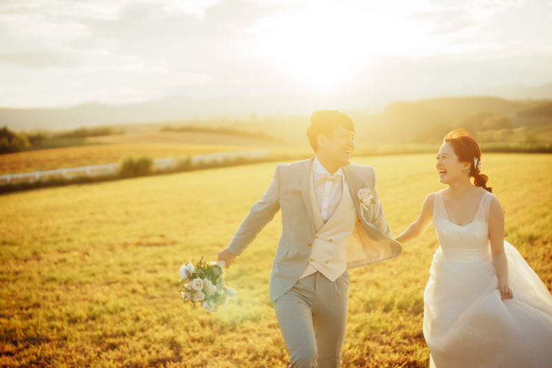 夕焼けの美しい富良野ロケーションフォトウェディング・前撮り☾·‪