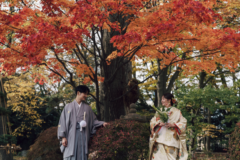 和装で紅葉ロケーション＆洋装で札幌街並み･スポットフォト