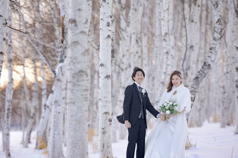 北海道ならではの雪景色！スノーフォトウェディング˖°